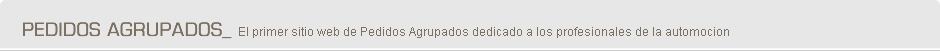 PEDIDOS AGRUPADOS_ El primer sitio web de Pedidos Agrupados dedicado a los profesionales de la automocion